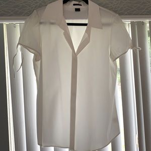 Theory white short sleeve button down